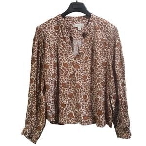 Treasure & Bond long sleeve popover‎ peasant style floral blouse Large Nordstrom